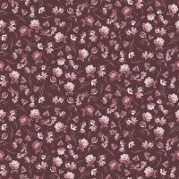 Cotton jersey Digital Flowers - dark burgundy