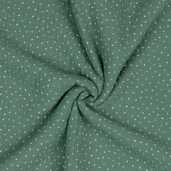 Muslin small dots - old green