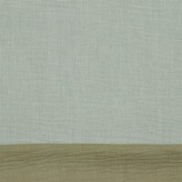 Double-sided muslin organic - nile blue/taupe