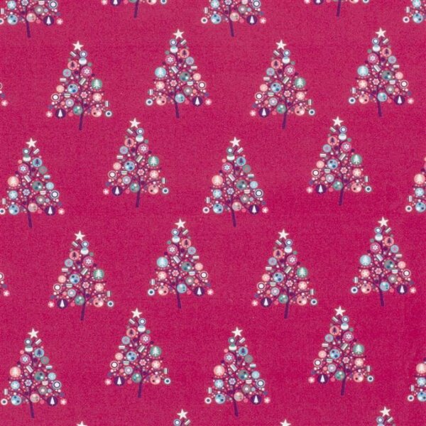 Cotton Poplin Decorated Tree - fuchsia